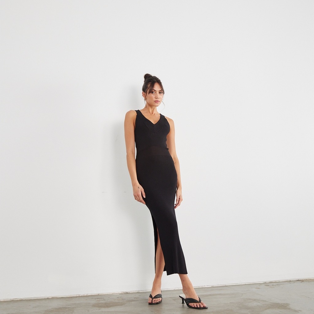 Sovere black Bond reversible midi dress